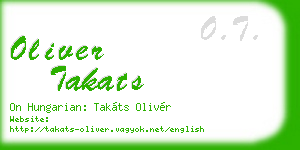 oliver takats business card