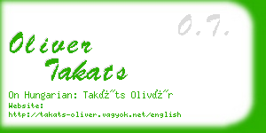 oliver takats business card